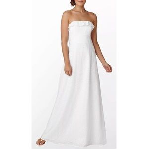 Lilly Pulitzer White Strapless Sleeveless Wedding Gown